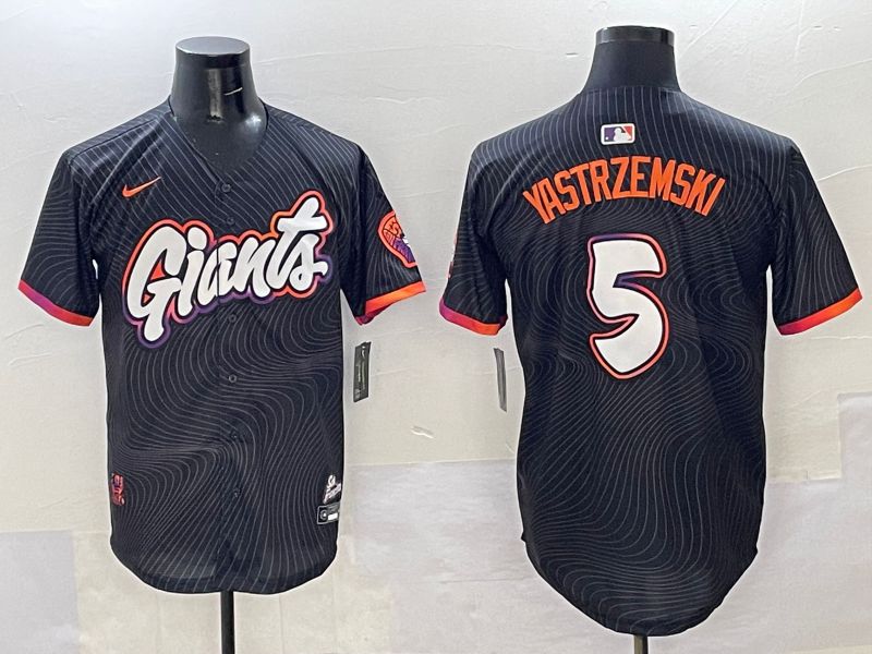 Men San Francisco Giants #5 Yastrzemski Black Joint Name 2025 Nike MLB Jersey style 31